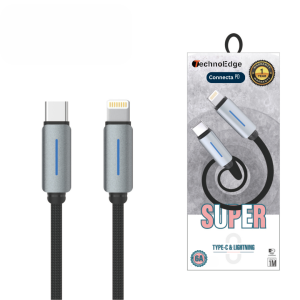 TechnoEDGE PD Super LED Charging Cable – Fast Power Delivery, Durable Design, 1-Year Warranty