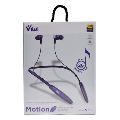 VITAL Wireless V555 Neckband: Revolutionize Your Sound with Motion Music for 26 Hours of Pure Audio Bliss - Vital Mall