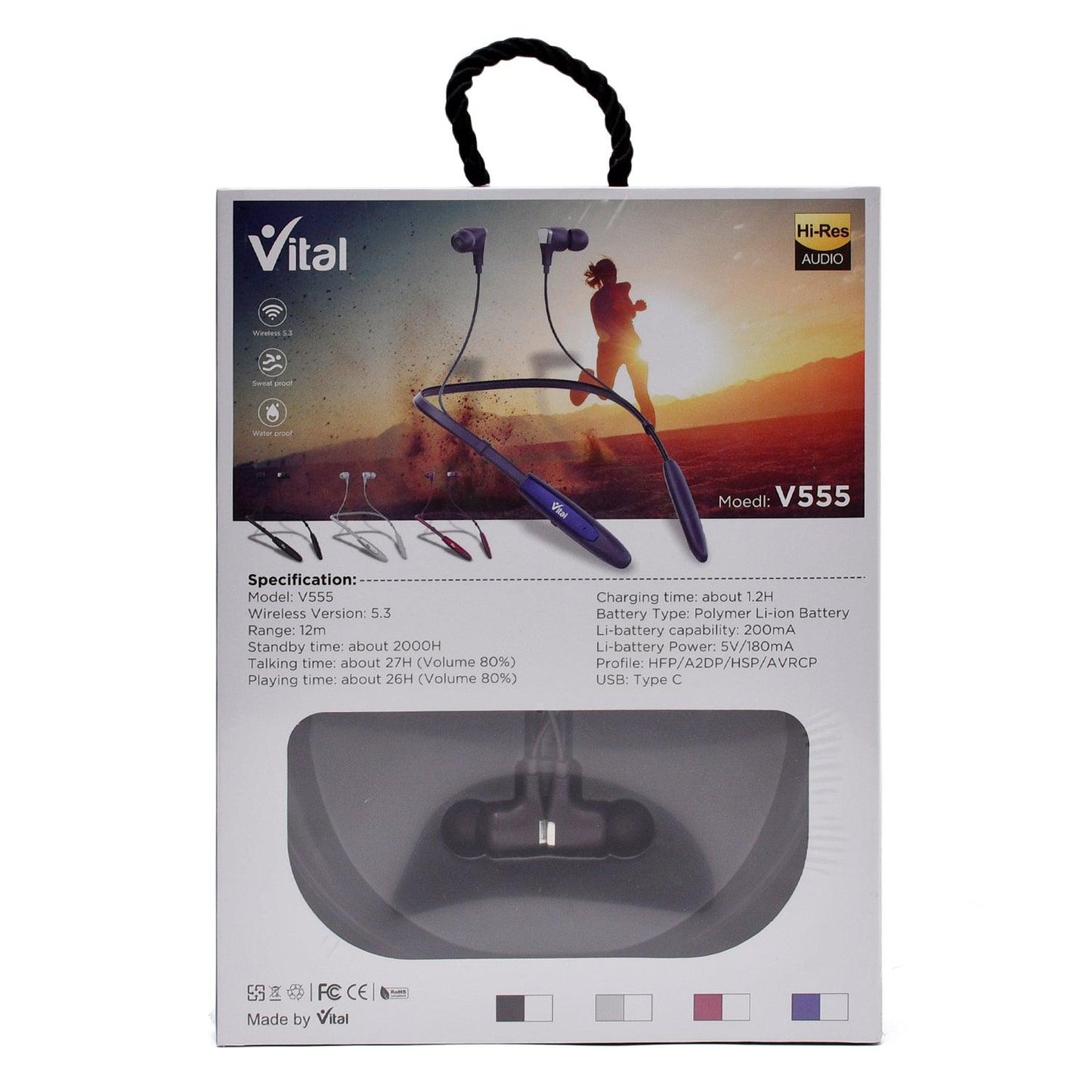 VITAL Wireless V555 Neckband: Revolutionize Your Sound with Motion Music for 26 Hours of Pure Audio Bliss - Vital Mall