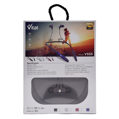 VITAL Wireless V555 Neckband: Revolutionize Your Sound with Motion Music for 26 Hours of Pure Audio Bliss - Vital Mall