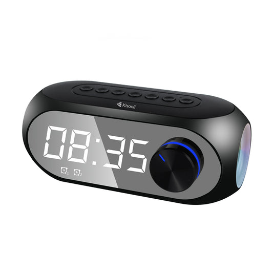 Kisonli LP-2S RGB Speaker Alarm Clock Bluetooth 5.0 TF-Card For Mobile
