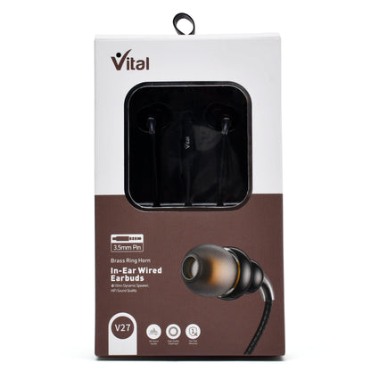 Style Meets Sound: VITAL Metal Handfree V27 In-EarBuds - Premium Quality - Vital Mall