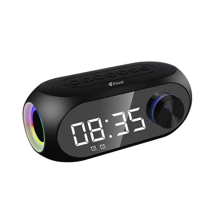 Kisonli LP-2S RGB Speaker Alarm Clock Bluetooth 5.0 TF-Card For Mobile