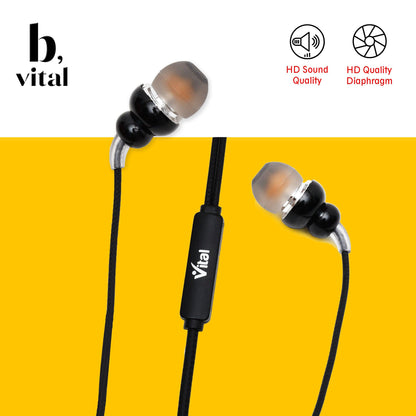 Style Meets Sound: VITAL Metal Handfree V27 In-EarBuds - Premium Quality - Vital Mall